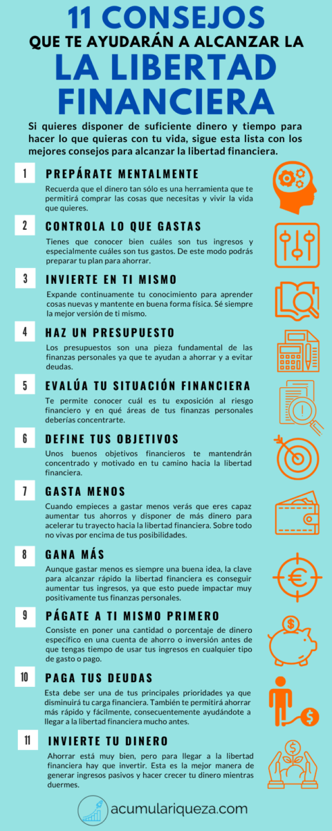 11 consejos para alcanzar la libertad financiera (infografía)
